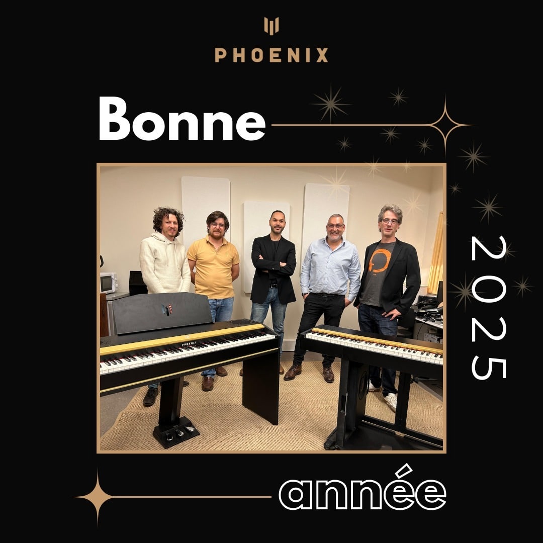 🎉 Bonne année 2025 à toutes et à tous ! 
Toute l’équipe de Piano Phoenix vous adresse ses meilleurs vœux pour cette nouvelle année : santé, sérénité et de merveilleux moments musicaux à partager. ✨
🙏 Nous profitons de ce début d’année pour vous remercier de votre confiance et de l’intérêt que vous portez à Piano Phoenix. 
2025 sera une année placée sous le signe de l’innovation et de l’excellence, et nous avons hâte de continuer à partager cette belle aventure musicale avec vous.
🎶 Ensemble, faisons vibrer chaque note et continuons à écrire cette histoire musicale en 2025 !
🎹 L’équipe Piano Phoenix
#pianophoenix #bonneannée2025 #piano #musique #innovationmusicale #passiondupiano #pianistes #momentmusical #musiqueclassique #pianosnumériques #madeinfrance #pianolovers #pianocommunity #pianista #musicien #artisansdumusical #musicalinnovation